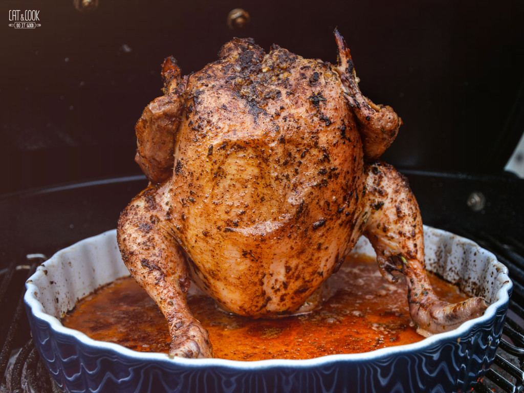 Grilované kuře na plechovce cideru