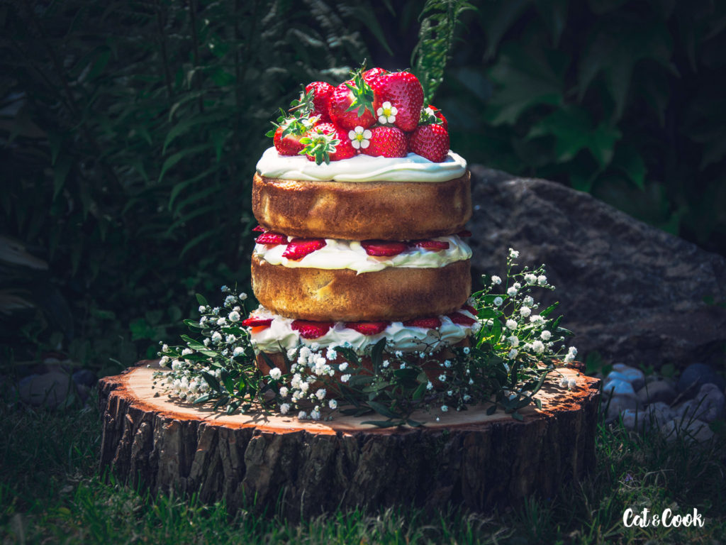 Vanilkový dort s jahodami a krémem z mascarpone z M&S potravin