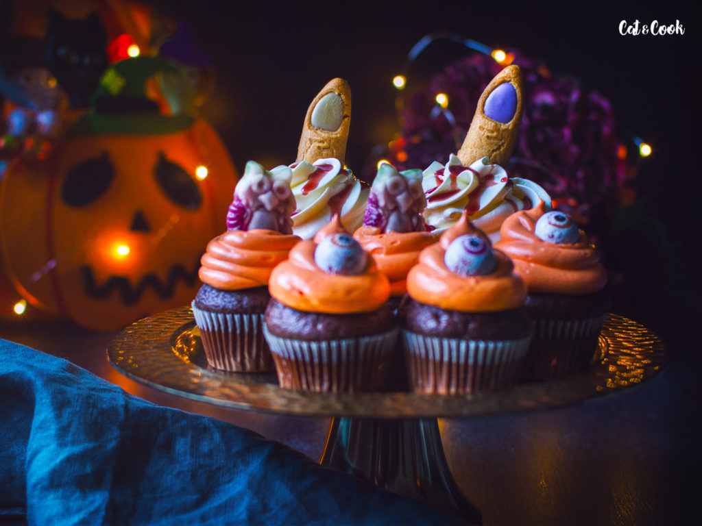 Halloweenské cupcakes z M&S potravin