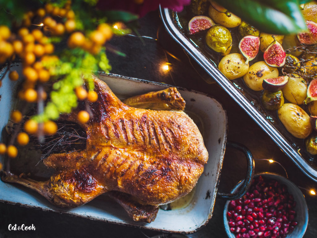 Pečená kachna s fíky a kapustičkami z M&S potravin