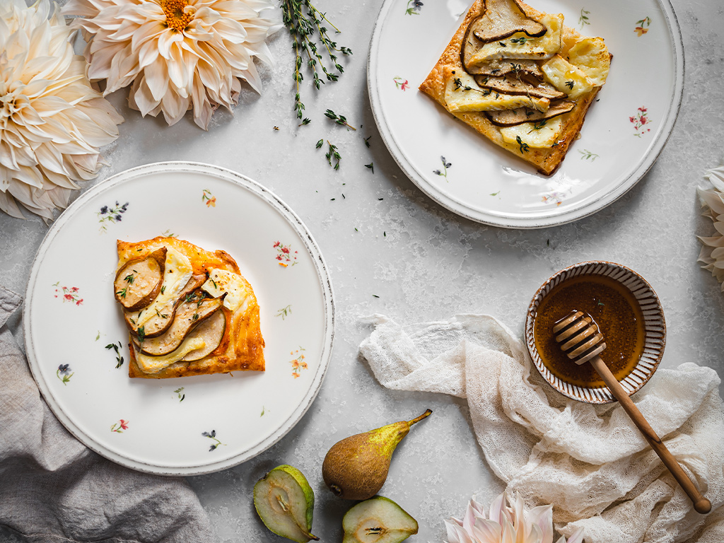 Slané koláčky se sýrem a hruškami