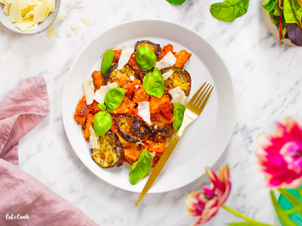 Batátové gnocchi s pečenou zeleninou z M&S potravin