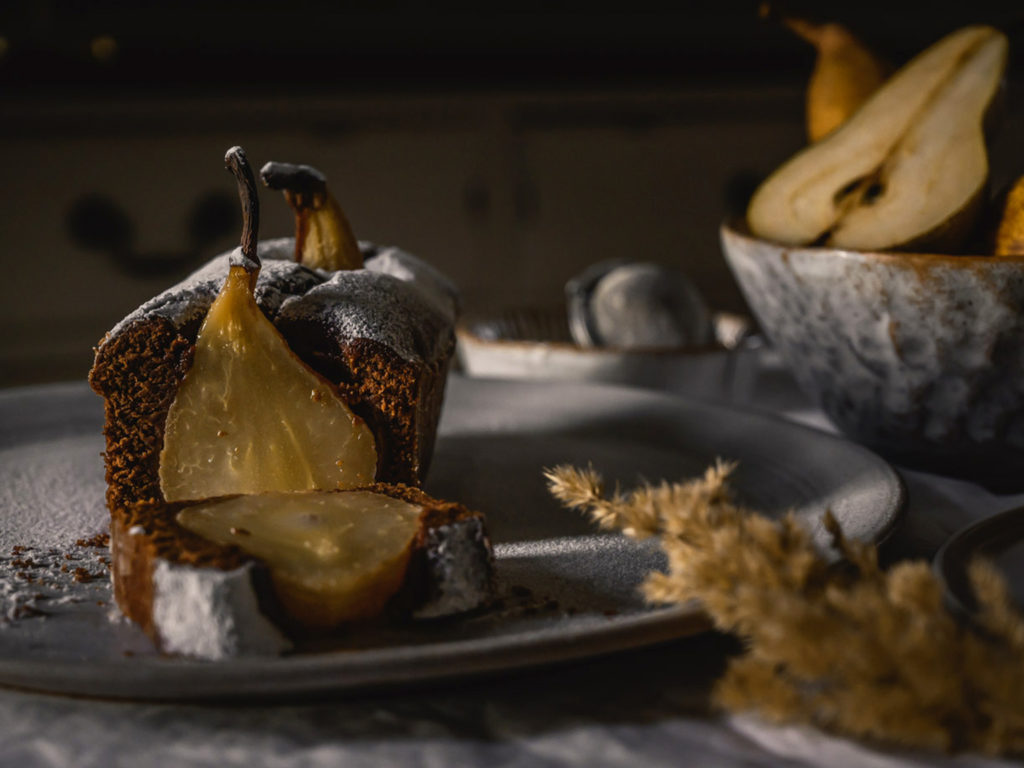 Kakaový chlebíček s hruškami